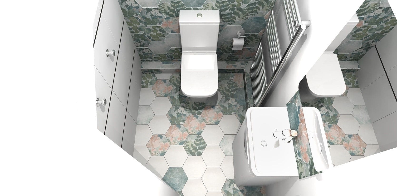 Door view 3D render cloakroom design Highwoods Colchester CO4