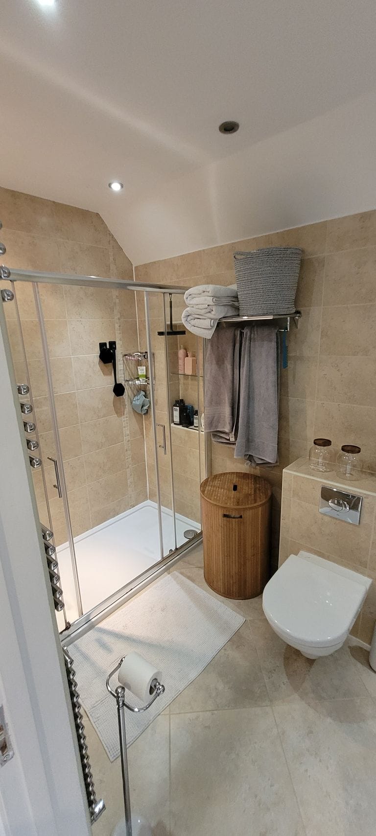 Original bathroom before renovation Tiptree Essex showing dated fixtures and fittings