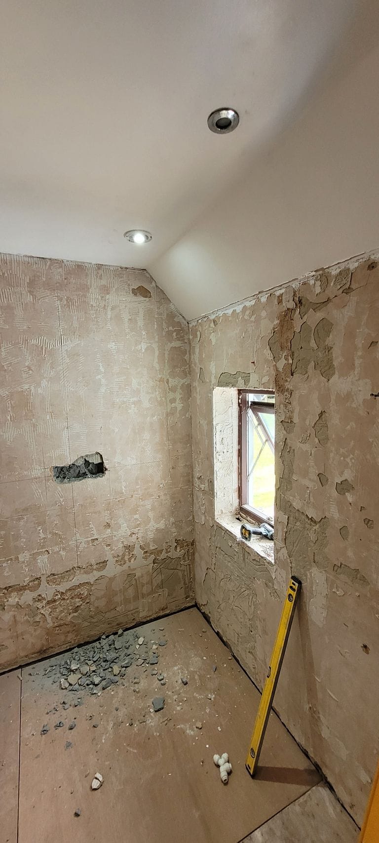 Bathroom transformation works during construction phase Tiptree Essex