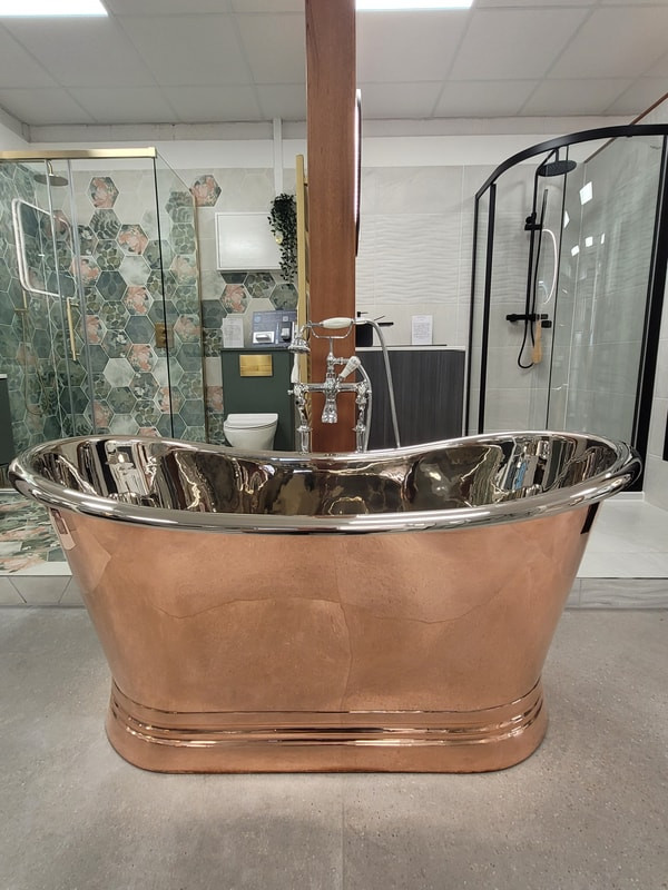 Luxury freestanding baths on display at Braintree showroom CM7