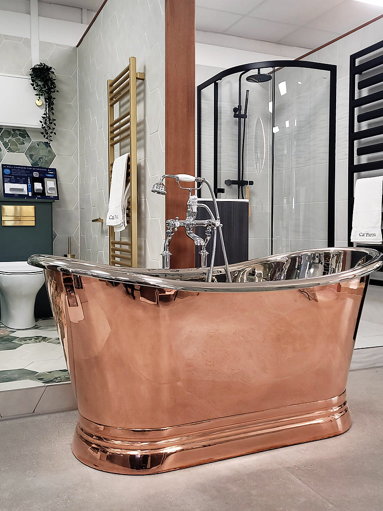 Bowmans Braintree bathroom showroom displaying premium bath and sanitaryware collections